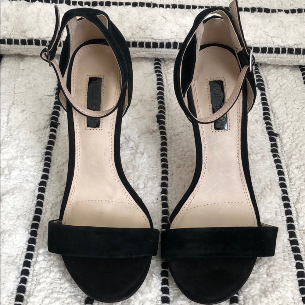 TOPSHOP Black suede size 37 heels